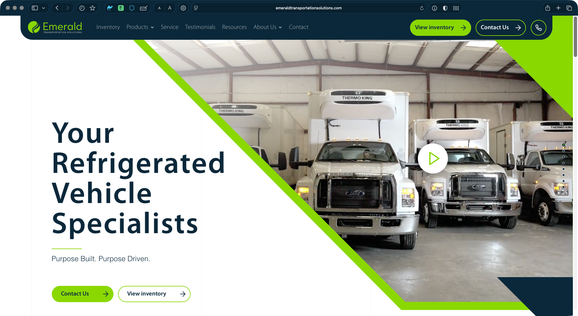 Emerald Transportation Solutions Website Preview