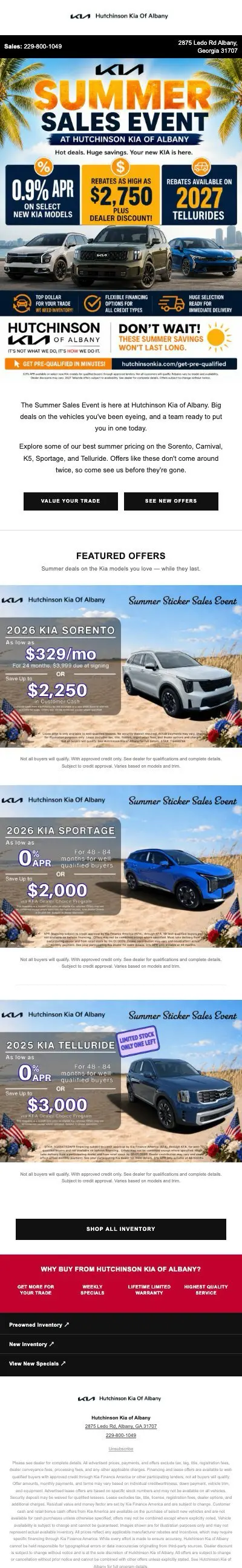 Dealer Email Campaign