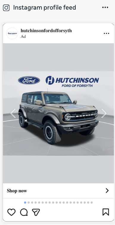 Hutchinson Ford of Forsyth Instagram Profile Feed Ad