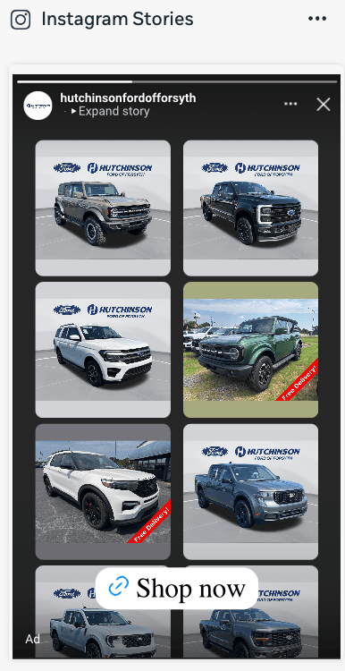 Hutchinson Ford of Forsyth Instagram Stories Ad